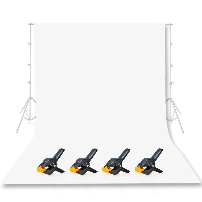 EMART 10x12 ft White Backdrop for Photography, Large Party Photo Background Curtain Drapes, Washable Polyester Fabric Back Drop Screen Sheet for Birthday Video Studio Portrait Photoshoot - Image 1